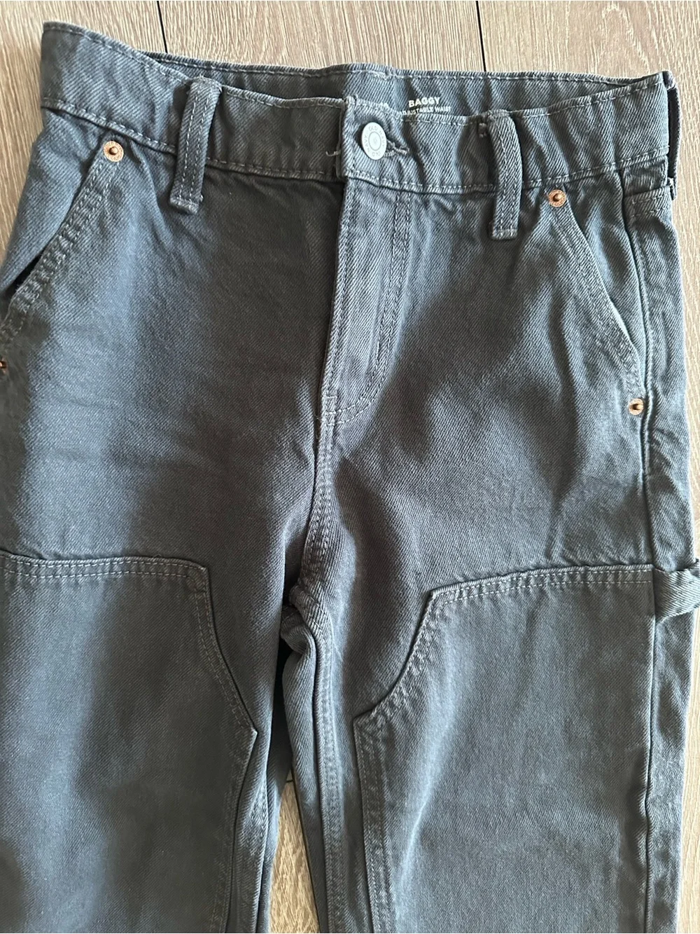 Baggy Cargo Workwear Dark Gray Kids Carpenter Jeans